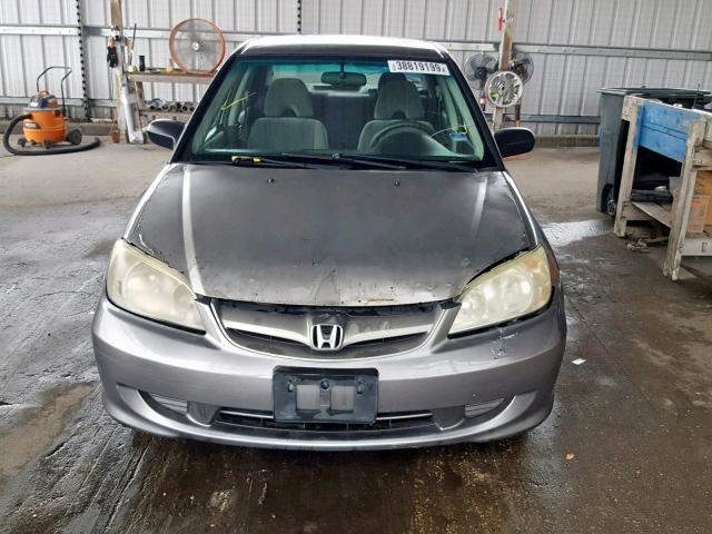 1HGES16335L016658 - 2005 HONDA CIVIC DX V GRAY photo 9