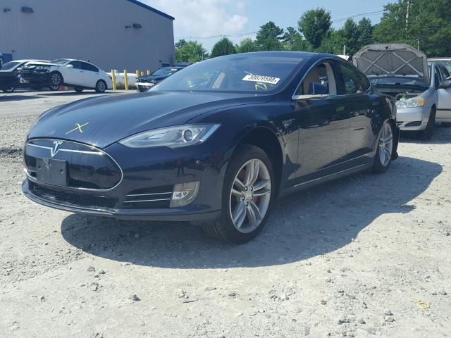 5YJSA1H16EFP35096 - 2014 TESLA MODEL S BLUE photo 2