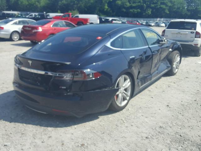 5YJSA1H16EFP35096 - 2014 TESLA MODEL S BLUE photo 4