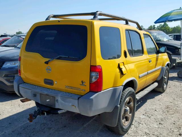 5N1ED28T04C670877 - 2004 NISSAN XTERRA XE YELLOW photo 4