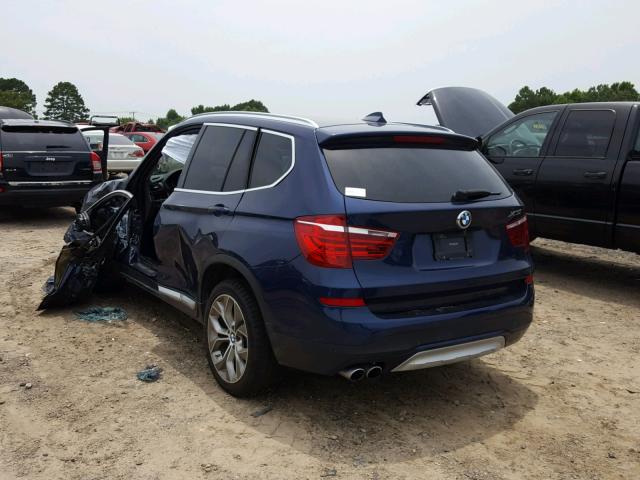 5UXWX9C58G0D64258 - 2016 BMW X3 XDRIVE2 BLUE photo 3