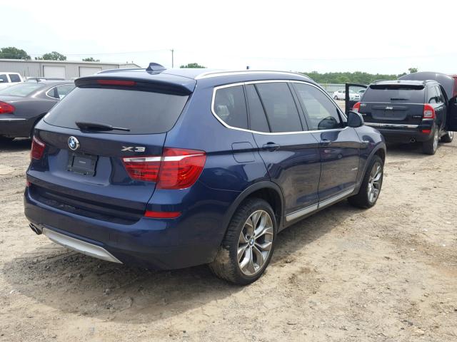 5UXWX9C58G0D64258 - 2016 BMW X3 XDRIVE2 BLUE photo 4