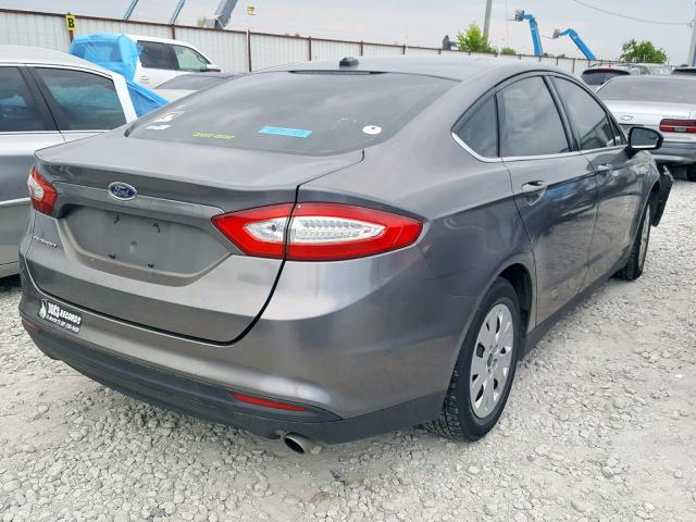 3FA6P0G77DR214925 - 2013 FORD FUSION S GRAY photo 4