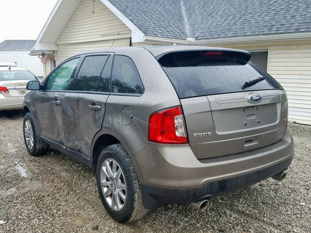 2FMDK3JC6DBC21088 - 2013 FORD EDGE SEL BROWN photo 3