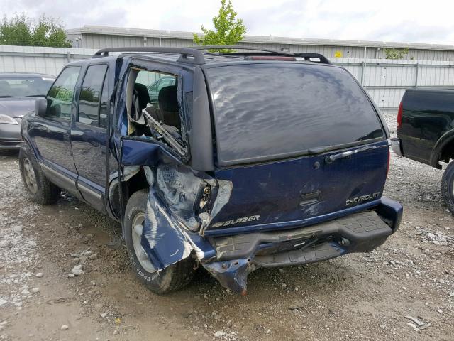 1GNDT13W912210639 - 2001 CHEVROLET BLAZER BLUE photo 3