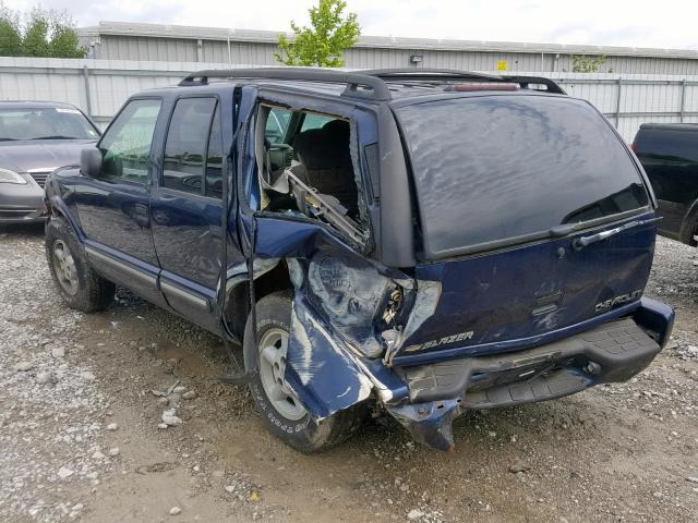 1GNDT13W912210639 - 2001 CHEVROLET BLAZER BLUE photo 9