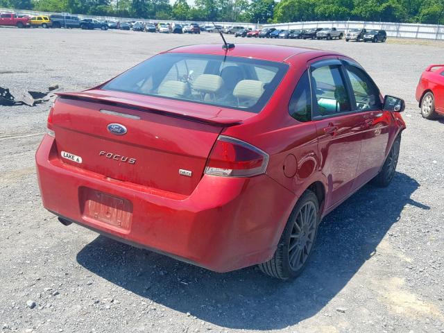 1FAHP3GN3AW252573 - 2010 FORD FOCUS SES RED photo 4