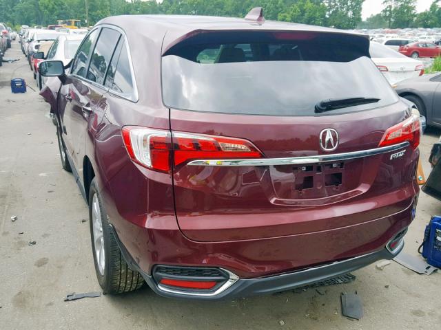 5J8TB3H38HL016708 - 2017 ACURA RDX BURGUNDY photo 3