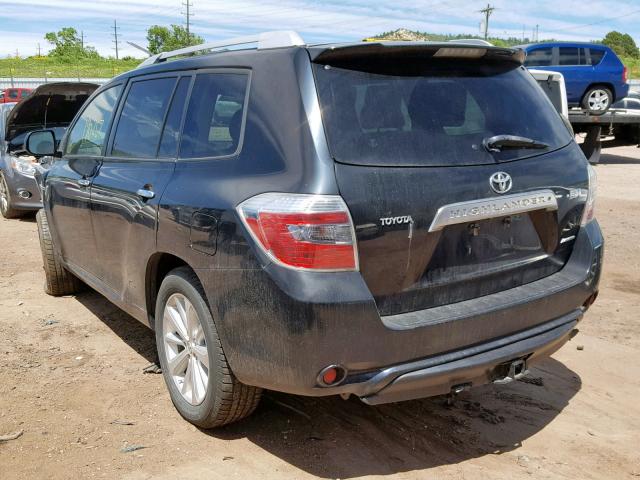 JTEEW44A382007373 - 2008 TOYOTA HIGHLANDER BLACK photo 3