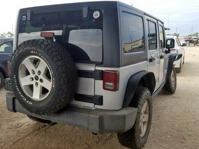 1J4GB39167L205749 - 2007 JEEP WRANGLER X SILVER photo 4