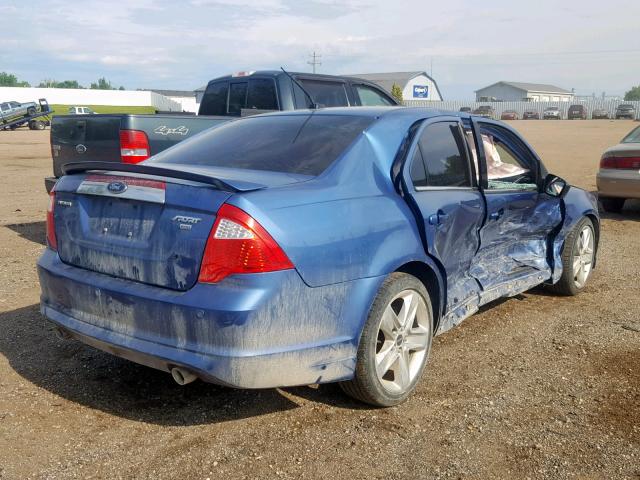 3FAHP0DC9AR298686 - 2010 FORD FUSION SPO BLUE photo 4