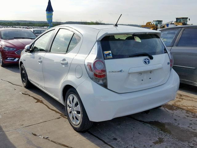 JTDKDTB37C1006382 - 2012 TOYOTA PRIUS C WHITE photo 3