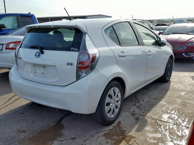 JTDKDTB37C1006382 - 2012 TOYOTA PRIUS C WHITE photo 4