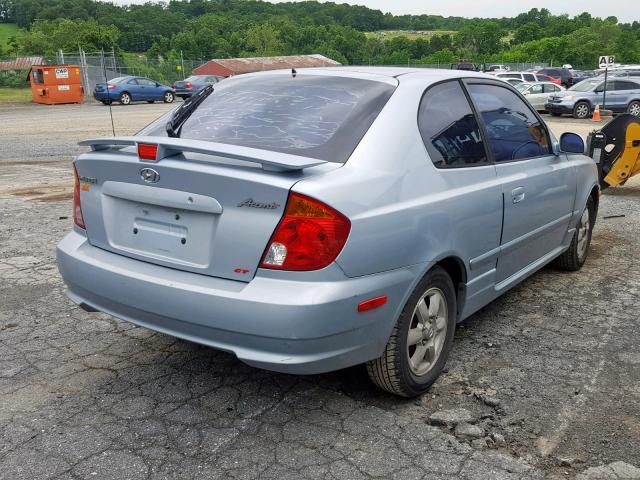 KMHCG35CX4U289556 - 2004 HYUNDAI ACCENT GL BLUE photo 4