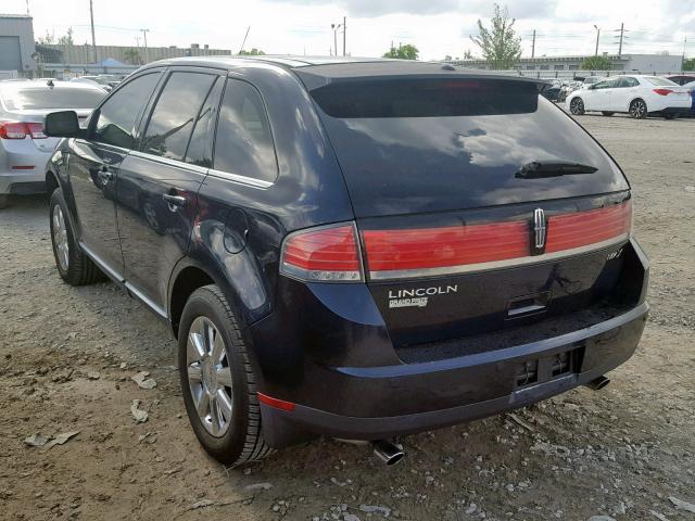 2LMDU68CX8BJ15190 - 2008 LINCOLN MKX BLUE photo 3