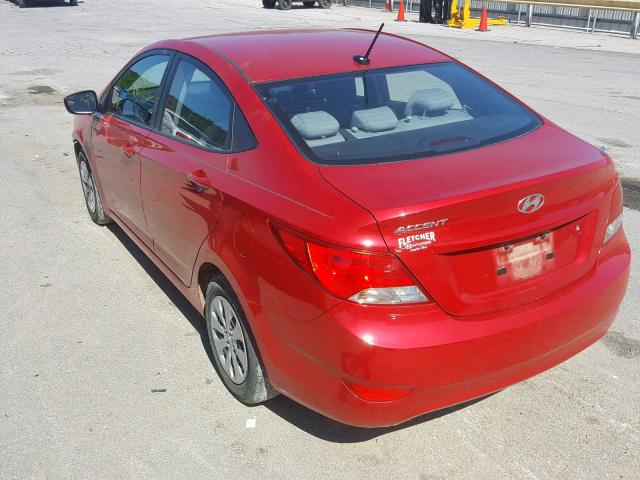 KMHCT4AE3GU977685 - 2016 HYUNDAI ACCENT SE RED photo 3