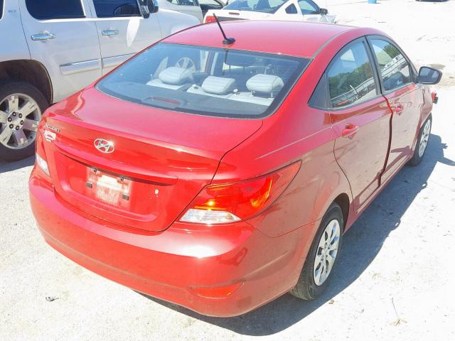 KMHCT4AE3GU977685 - 2016 HYUNDAI ACCENT SE RED photo 4