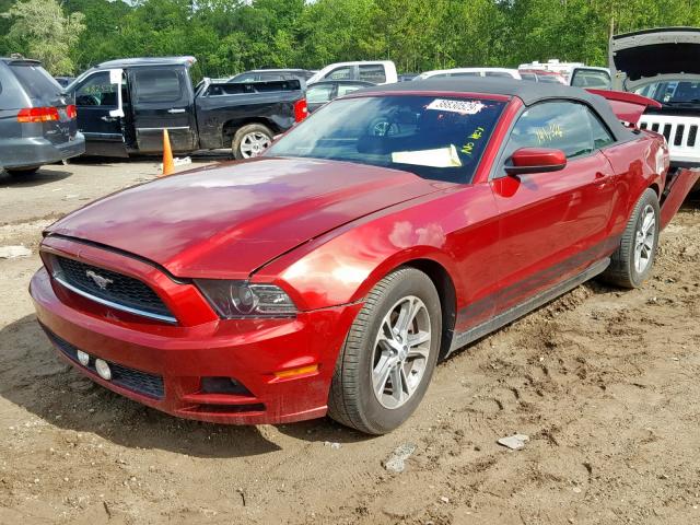 1ZVBP8EM9E5279485 - 2014 FORD MUSTANG RED photo 2