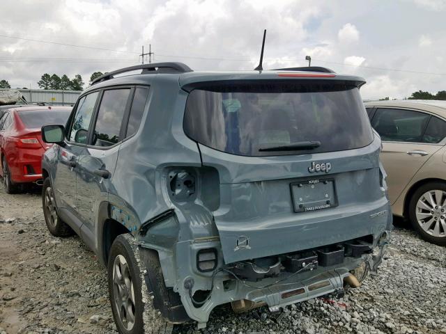 ZACCJAAB2HPE89880 - 2017 JEEP RENEGADE S GRAY photo 3