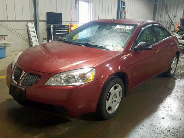 1G2ZF57B184135734 - 2008 PONTIAC G6 VALUE L RED photo 2