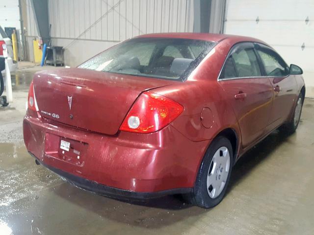 1G2ZF57B184135734 - 2008 PONTIAC G6 VALUE L RED photo 4