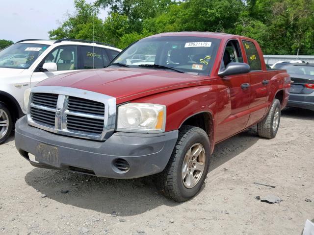 1D7HE28K17S261132 - 2007 DODGE DAKOTA QUA RED photo 2