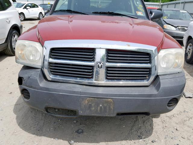 1D7HE28K17S261132 - 2007 DODGE DAKOTA QUA RED photo 7