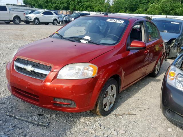 KL1TD56E29B624540 - 2009 CHEVROLET AVEO LS RED photo 2