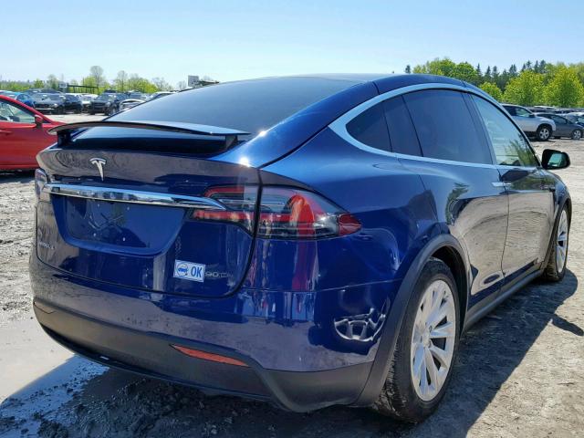 5YJXCBE23HF046057 - 2017 TESLA MODEL X BLUE photo 4