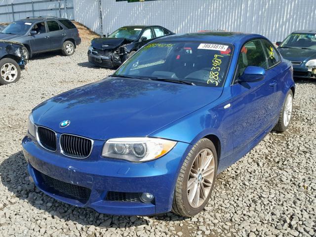 WBAUP9C54DVS95912 - 2013 BMW 128 I BLUE photo 2