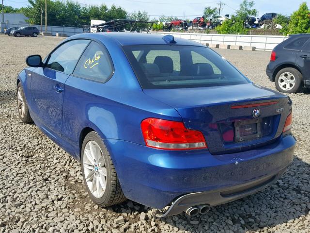 WBAUP9C54DVS95912 - 2013 BMW 128 I BLUE photo 3