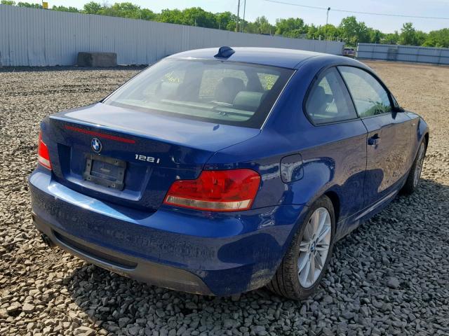 WBAUP9C54DVS95912 - 2013 BMW 128 I BLUE photo 4