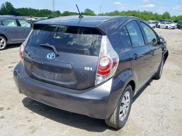 JTDKDTB31D1554900 - 2013 TOYOTA PRIUS C GRAY photo 4