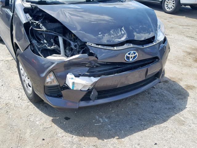 JTDKDTB31D1554900 - 2013 TOYOTA PRIUS C GRAY photo 9