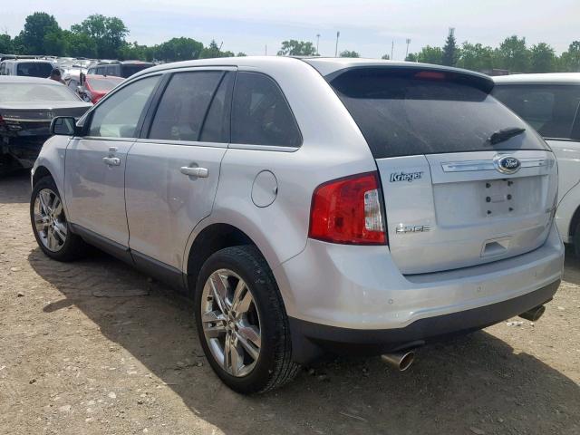 2FMDK3KC2DBC61442 - 2013 FORD EDGE LIMIT SILVER photo 3