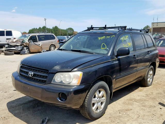 JTEHF21A710038665 - 2001 TOYOTA HIGHLANDER BLACK photo 2