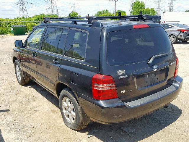 JTEHF21A710038665 - 2001 TOYOTA HIGHLANDER BLACK photo 3