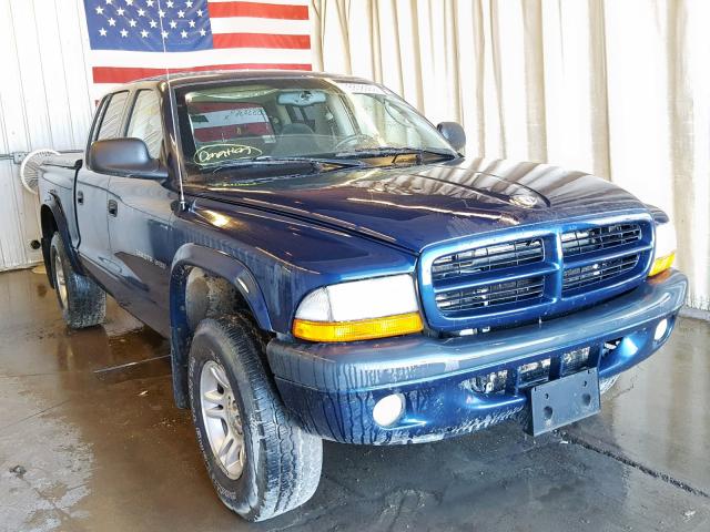 1B7HG38N52S715489 - 2002 DODGE DAKOTA QUA BLUE photo 1