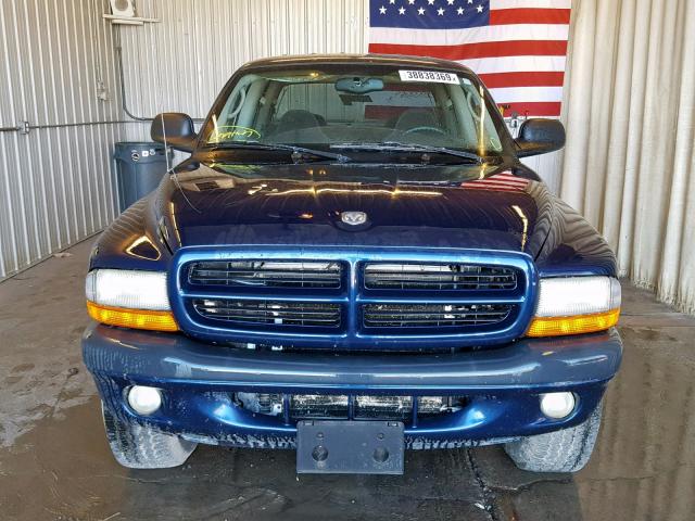 1B7HG38N52S715489 - 2002 DODGE DAKOTA QUA BLUE photo 9