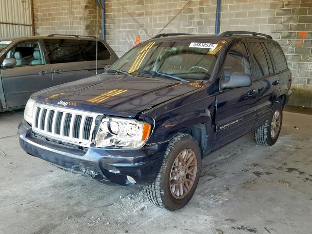 1J4GX58S64C205141 - 2004 JEEP GRAND CHER BLUE photo 2