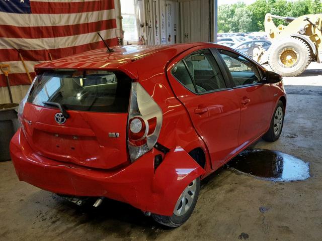 JTDKDTB33E1061625 - 2014 TOYOTA PRIUS C RED photo 4