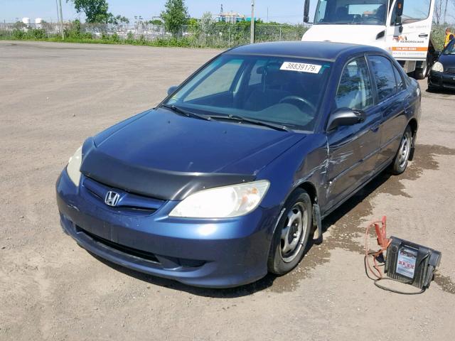 2HGES15454H931761 - 2004 HONDA CIVIC DX BLUE photo 2