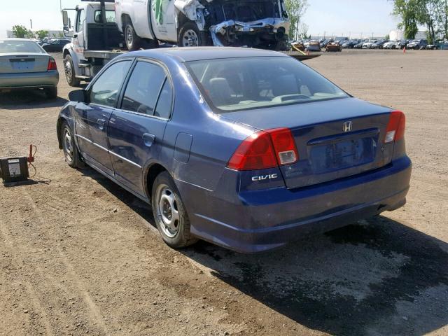 2HGES15454H931761 - 2004 HONDA CIVIC DX BLUE photo 3