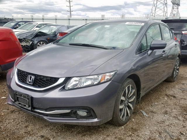 19XFB2F92EE083970 - 2014 HONDA CIVIC EXL GRAY photo 2