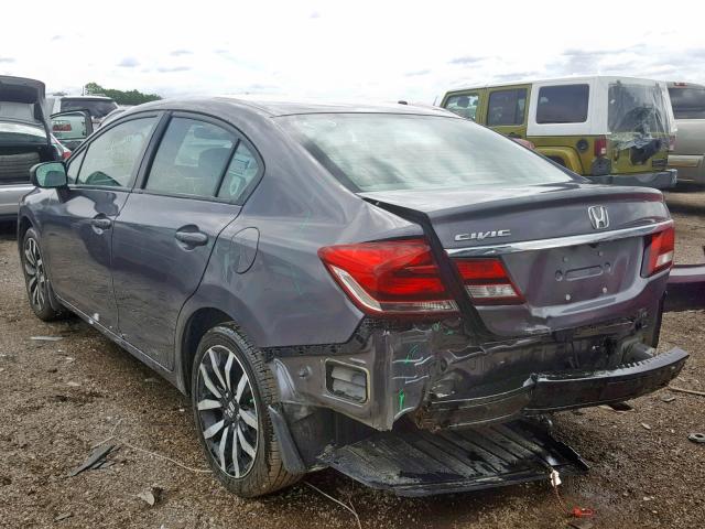 19XFB2F92EE083970 - 2014 HONDA CIVIC EXL GRAY photo 3