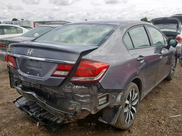 19XFB2F92EE083970 - 2014 HONDA CIVIC EXL GRAY photo 4