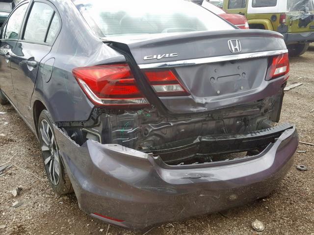 19XFB2F92EE083970 - 2014 HONDA CIVIC EXL GRAY photo 9