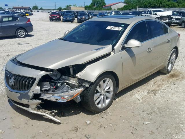 2G4GN5EXXE9171558 - 2014 BUICK REGAL PREM GOLD photo 2