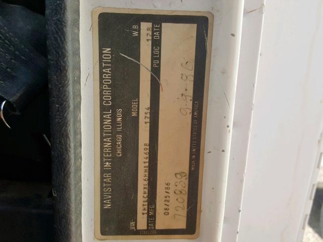 1HTLCHXL6HHA14698 - 1987 INTERNATIONAL S-SERIES 1 白色 照片 10