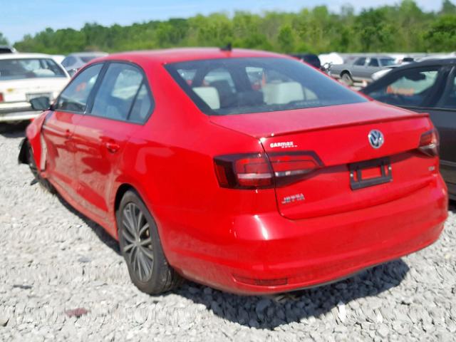 3VWD17AJXGM302964 - 2016 VOLKSWAGEN JETTA SPOR RED photo 3